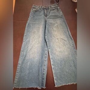 Zara Denim Flare Wide-Leg Jeans Crop Size 4